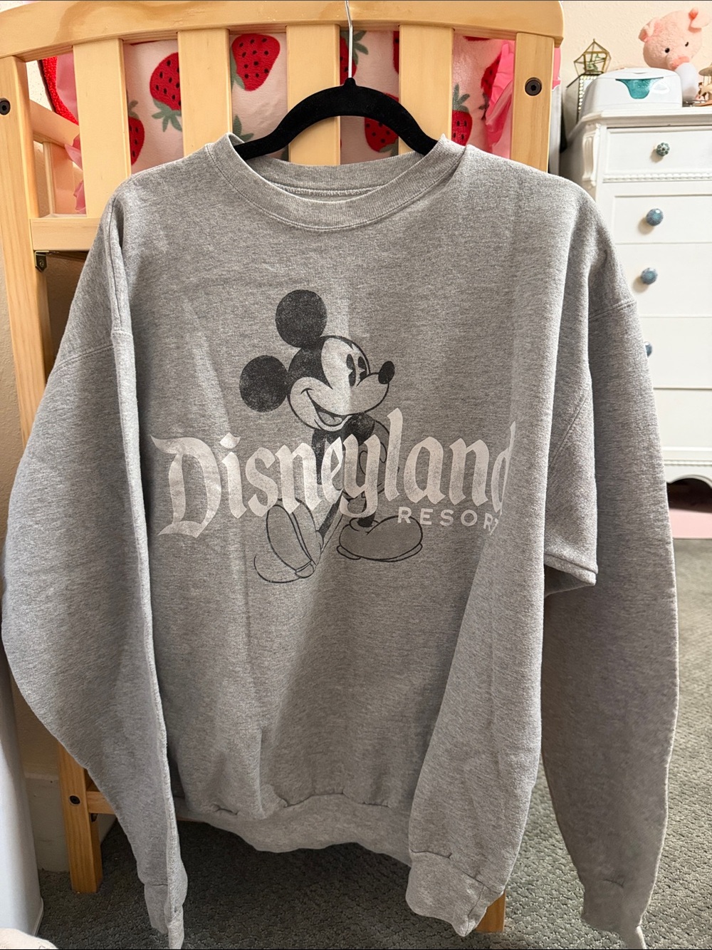 Disney Grey Crewneck Sweatshirt with Mickey Graphic